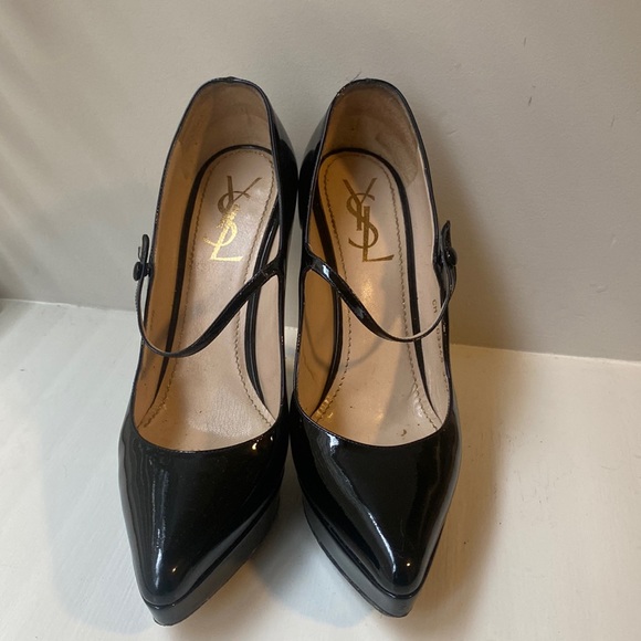 Yves Saint Laurent Shoes - YSL Patent Mary Jane Platform Pumps